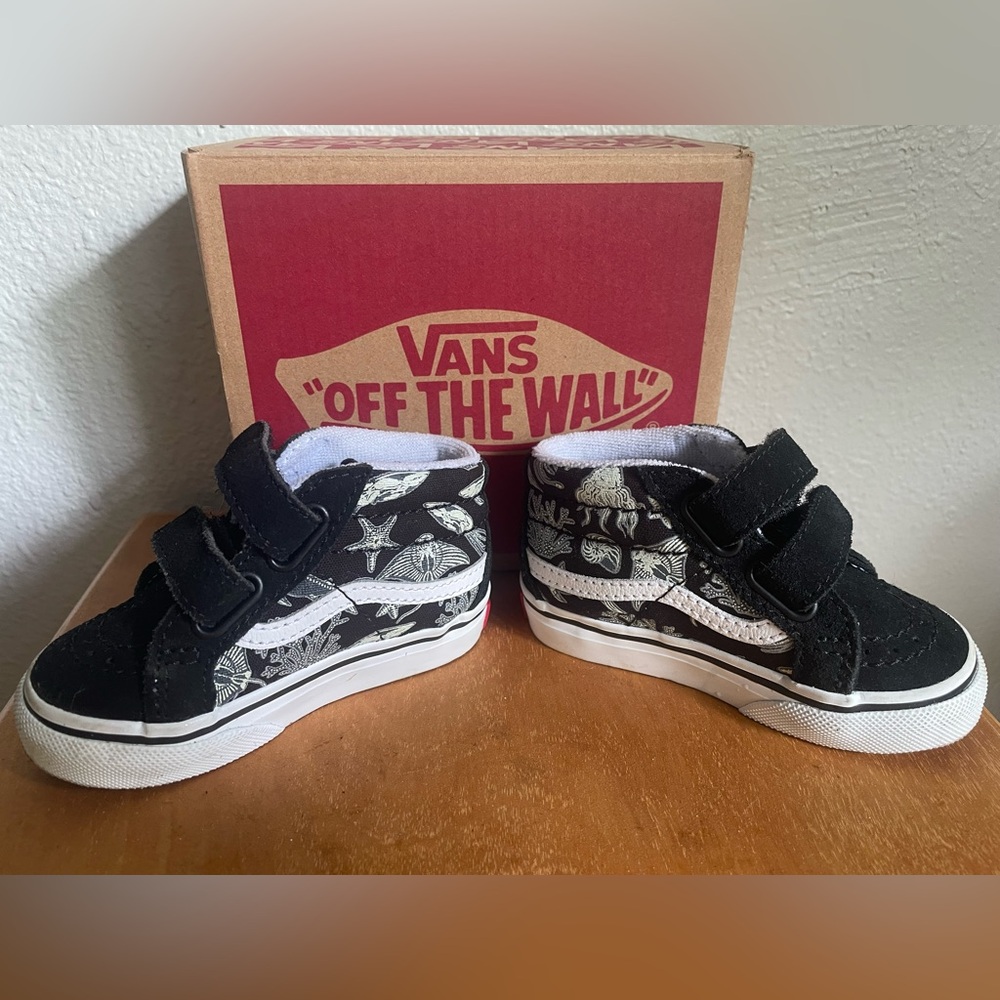 Vans Kids Black and White Shoes